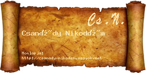 Csanády Nikodém névjegykártya
